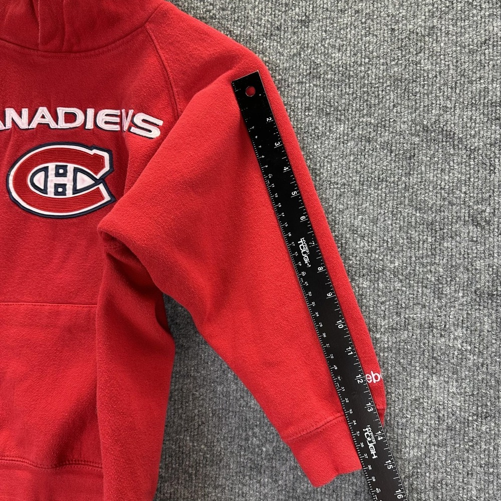 Montreal Canadiens Hoodie Boys 8 Red NHL Hockey Reebok Fleece Logo Sweatshirt - Picture 7 of 13